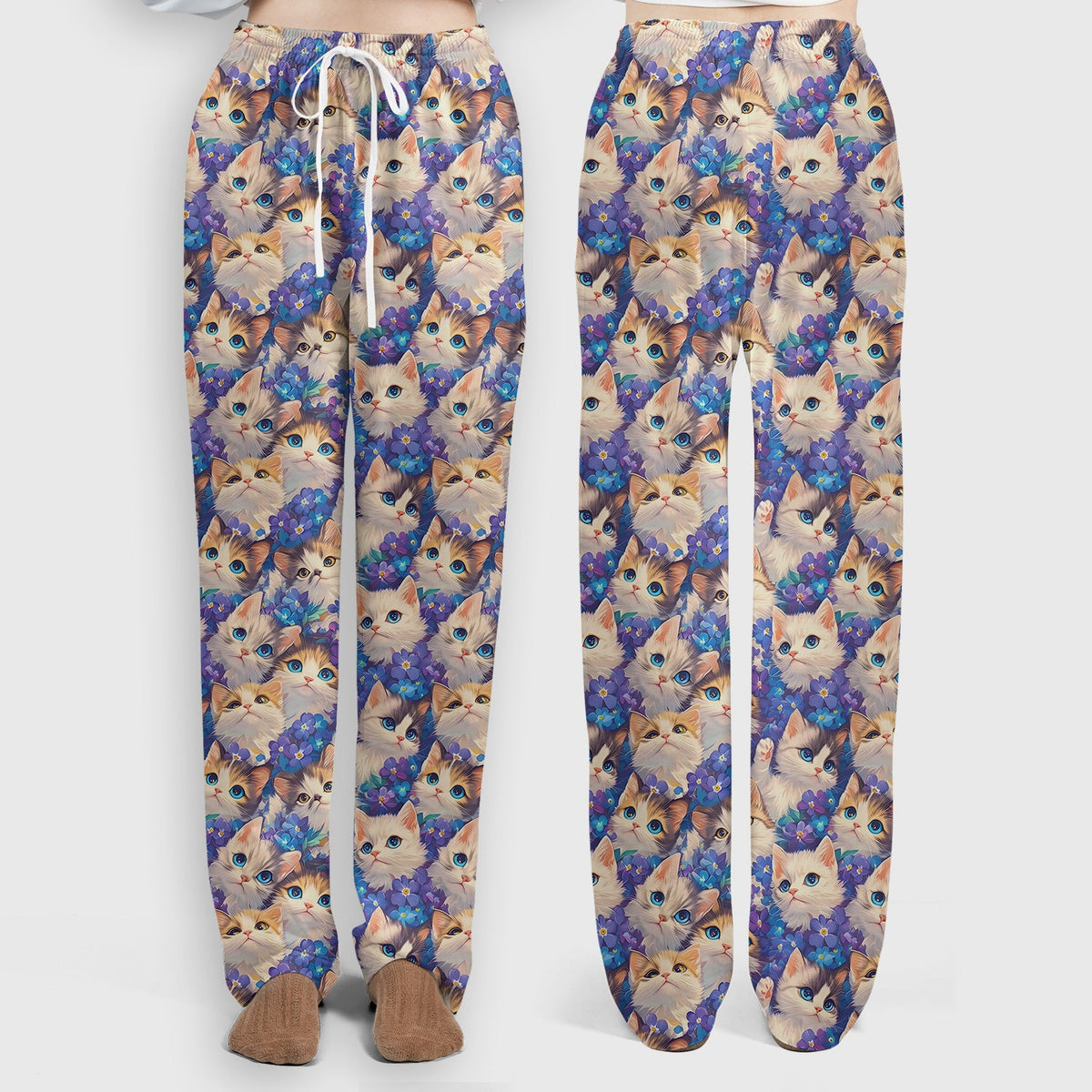 Cute Blue Eyed Kitten Nurse Scrub Set