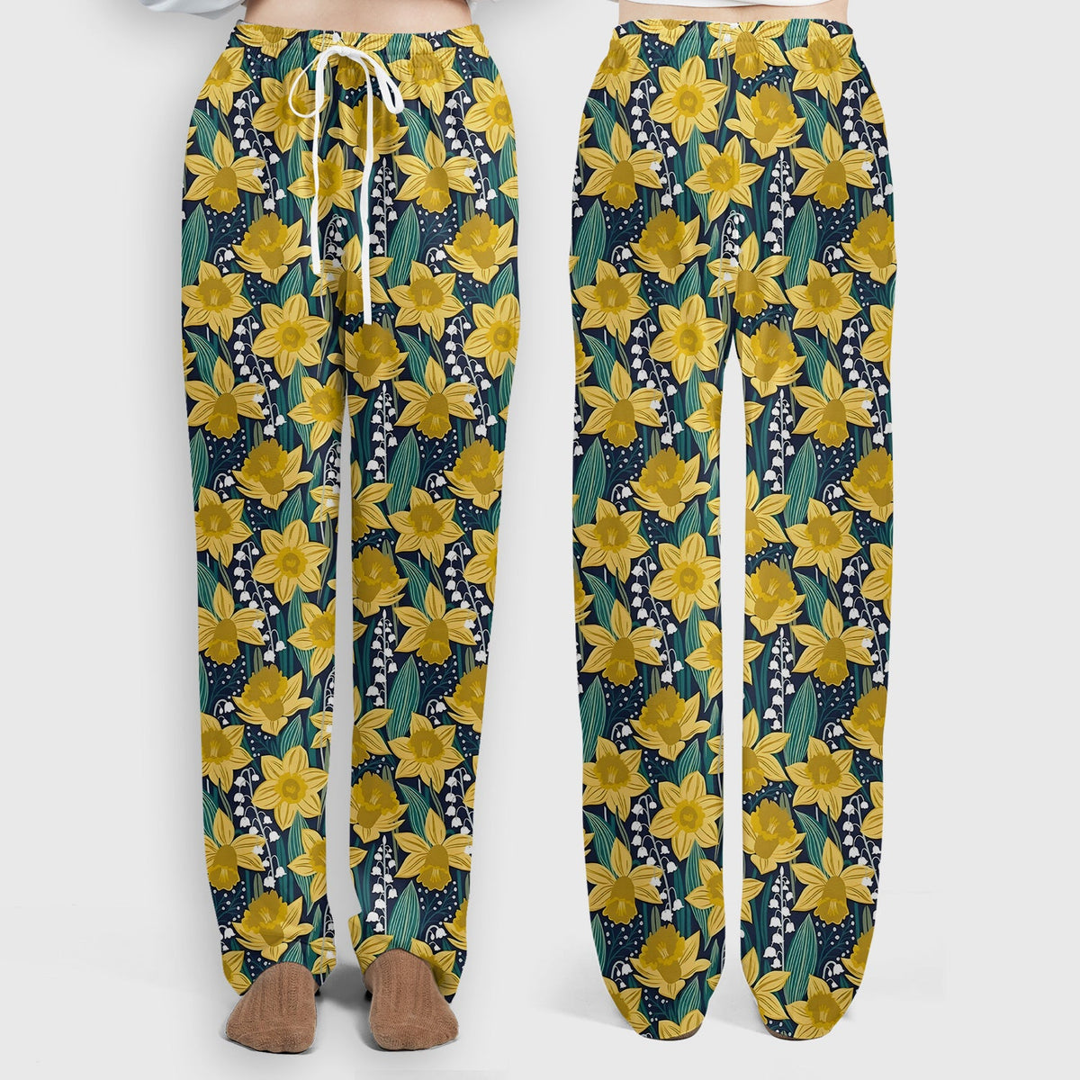 Yellow Daffodil Lily Valley Nurse Scrub Set