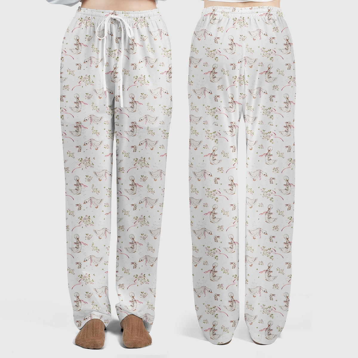 Duck Bunny Floral Nurse Scrub Set - Easter Gift