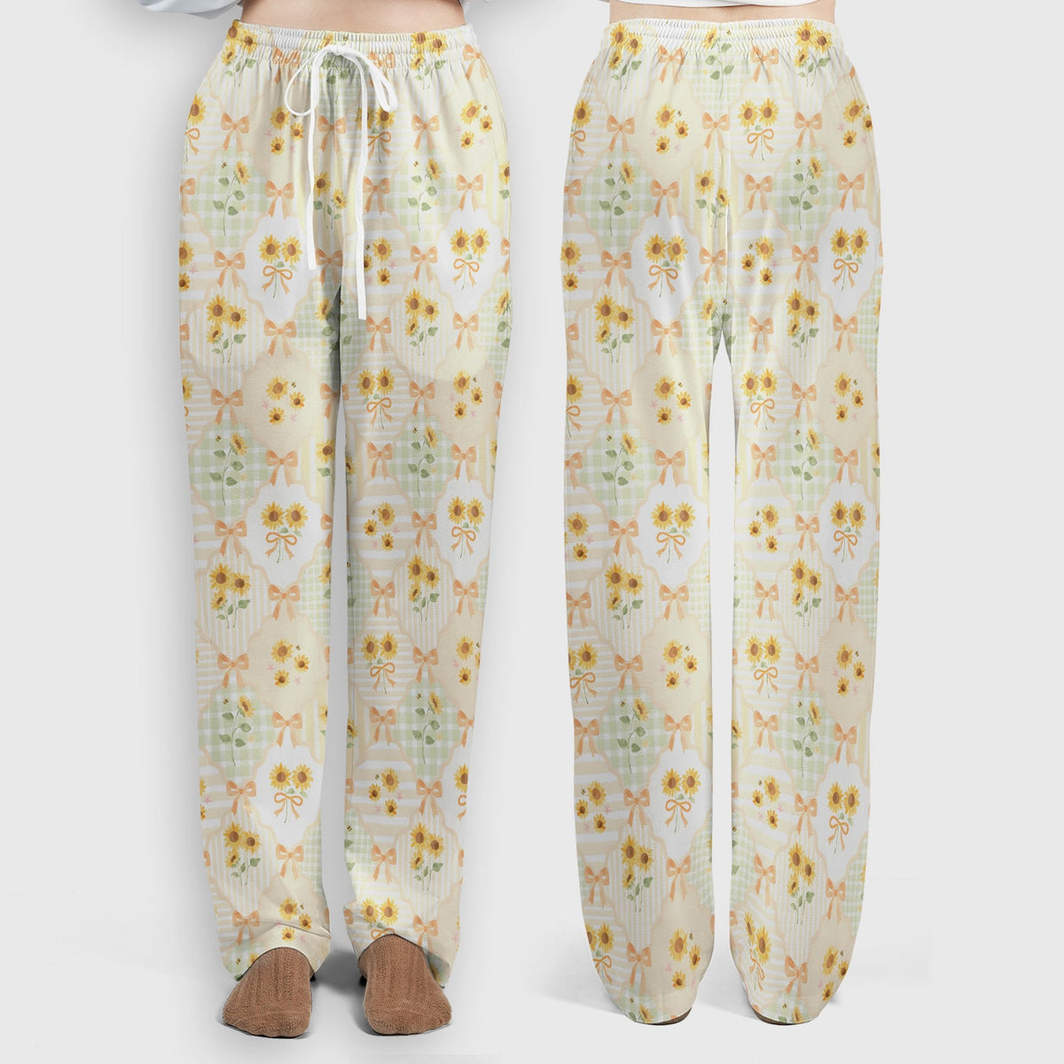 Sunflower Ribbon Patchwork Nurse Scrub Set