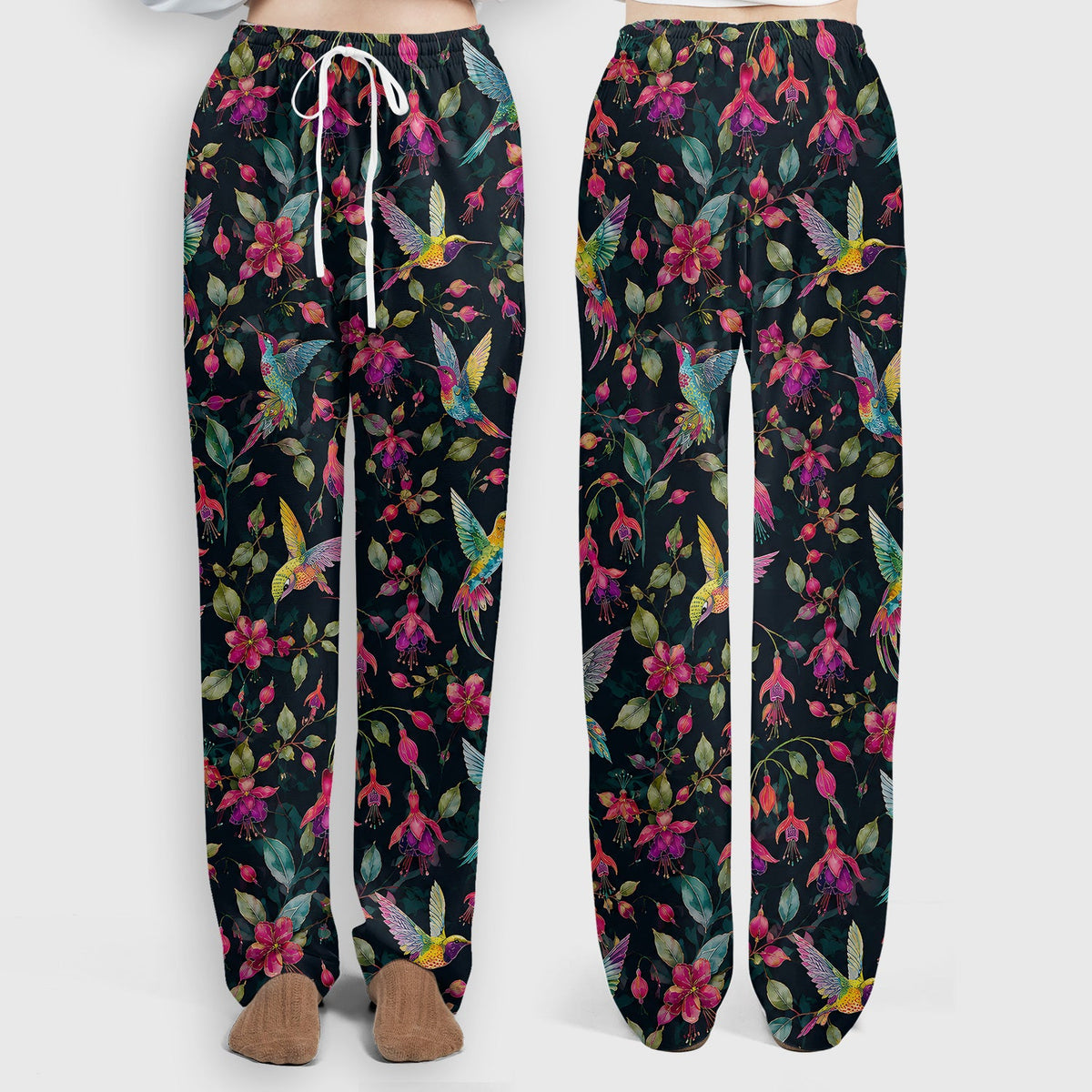 Hummingbird Fuchsia Bloom Nurse Scrub Set
