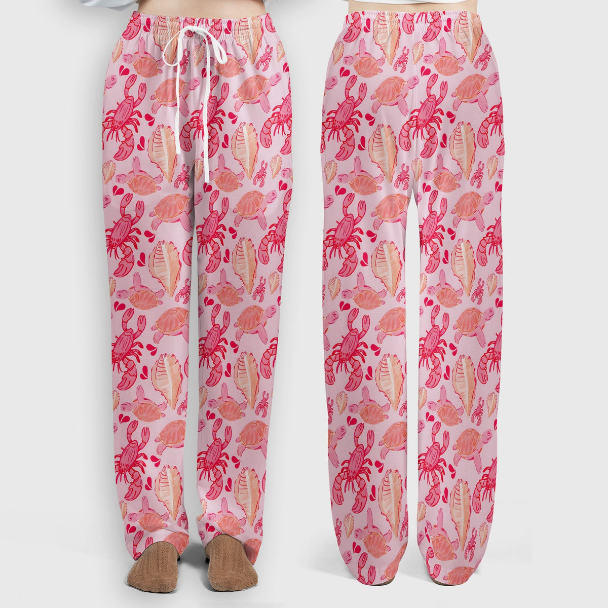 Pink Sea Turtle Lobster Shell Nurse Scrub Set