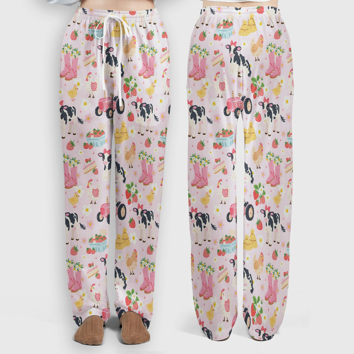 Farm Animals Strawberry Garden Nurse Scrub Set
