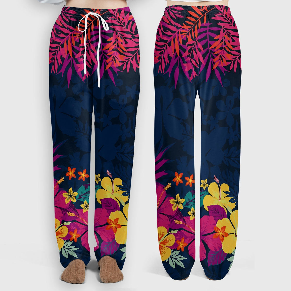 Tropical Hibiscus Palm Leaf Nurse Scrub Set