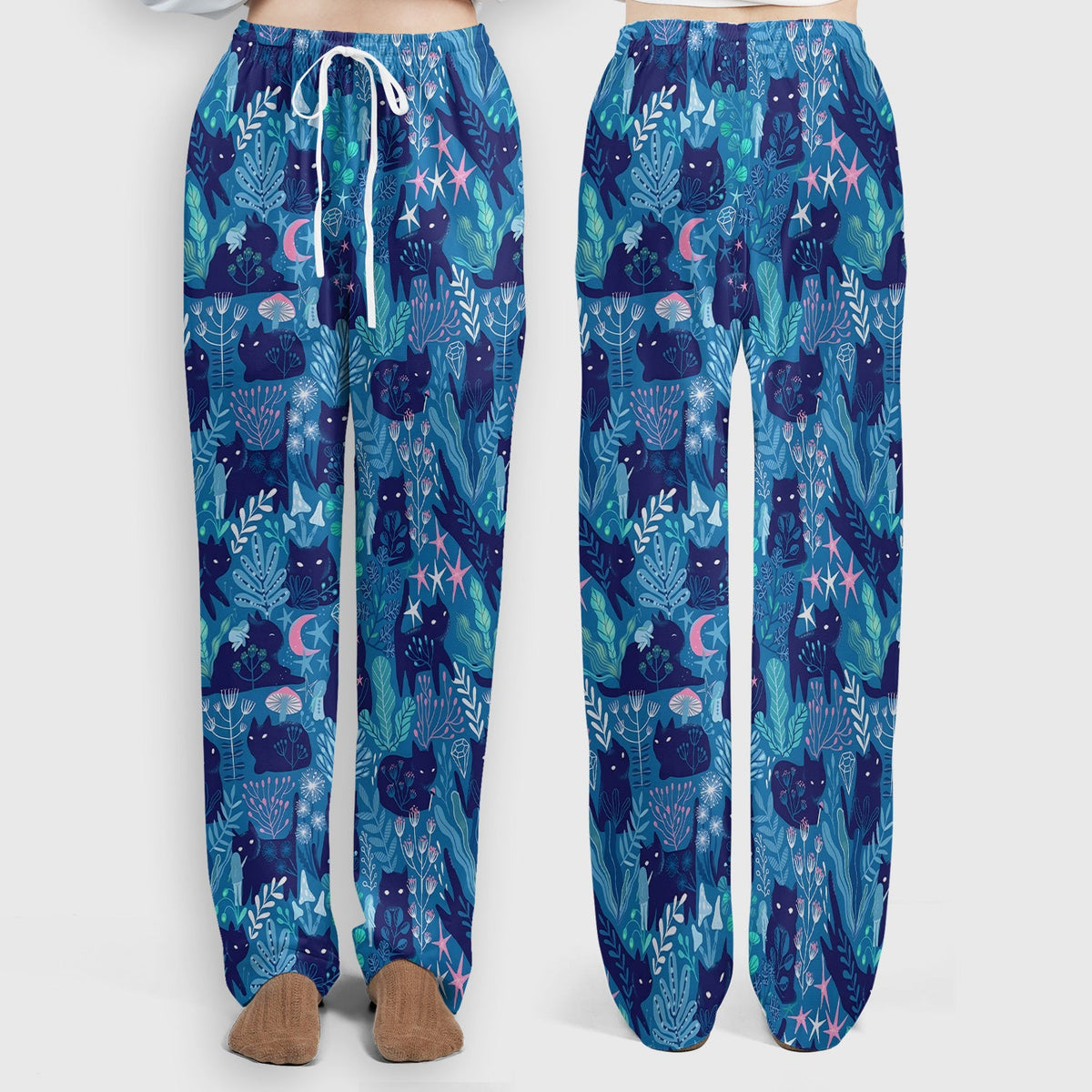 Adorable Celestial Cat Moon Star Nurse Scrub Set