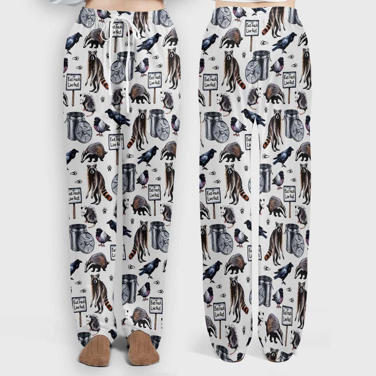 Raccoon Opossum Eat Trash Nurse Scrub Set