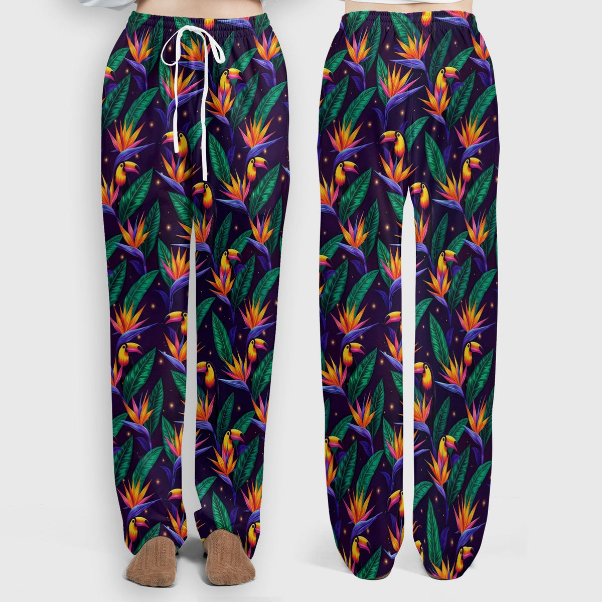 Tropical Toucan Paradise Leaves Nurse Scrub Set
