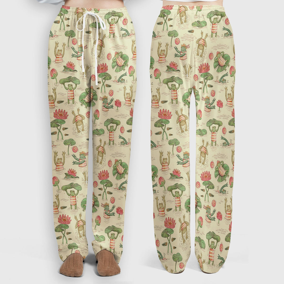 Frogs Swimming Lily Pond Nurse Scrub Set