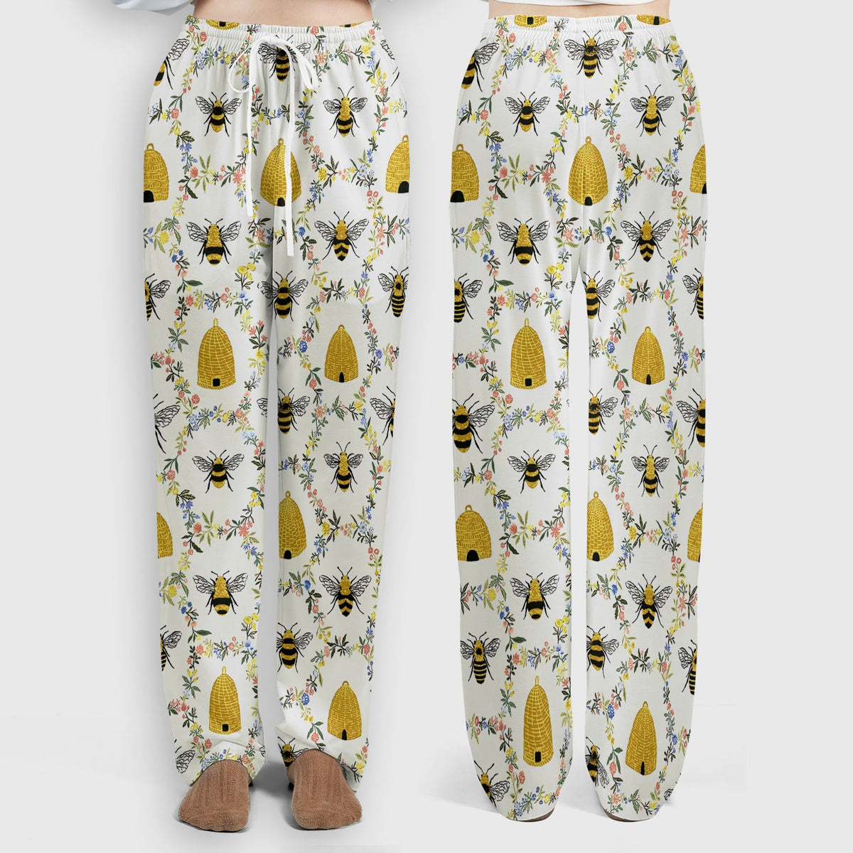 Honey Bee Beehive Floral Nurse Scrub Set