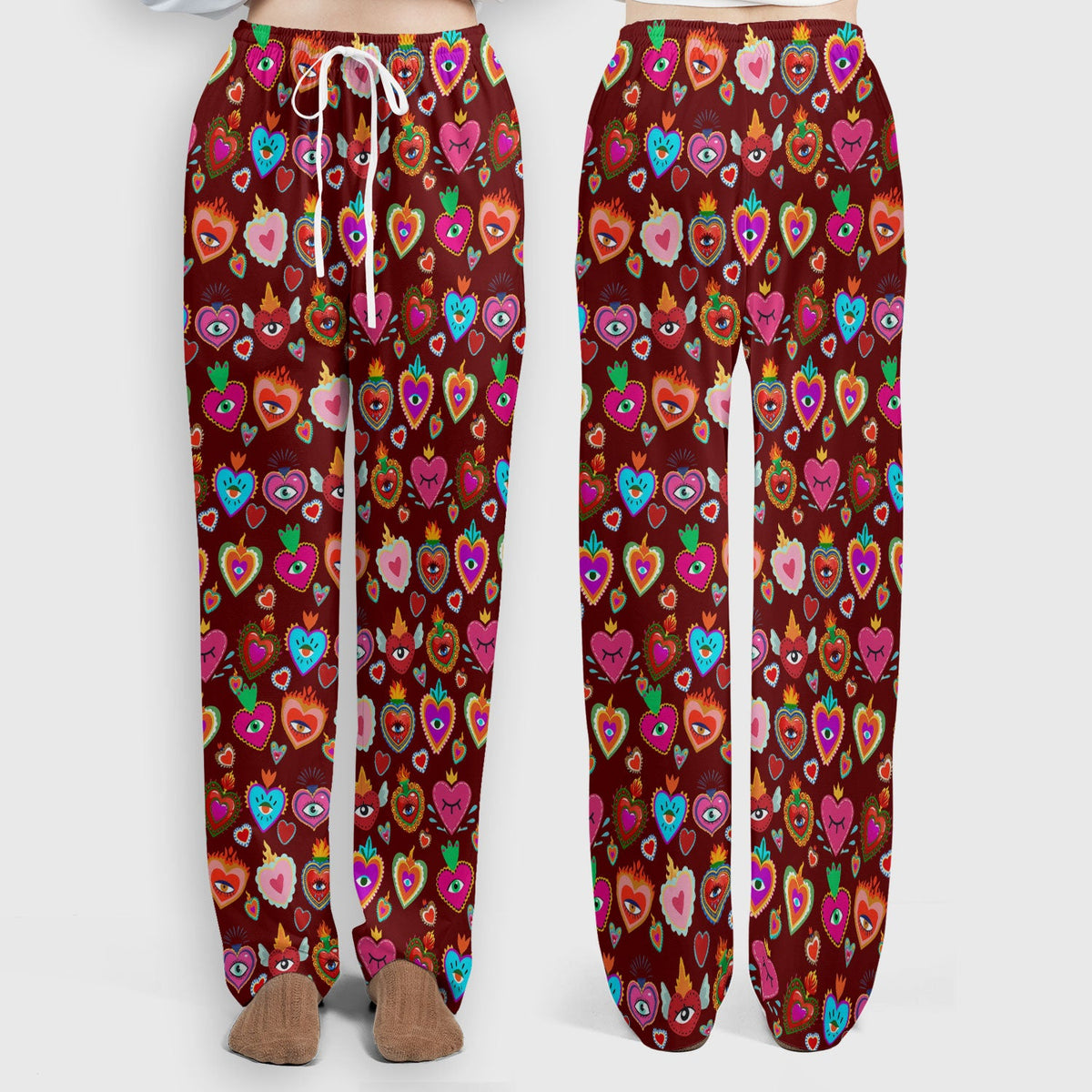 Valentine Colorful Sacred Heart Nurse Scrub Set