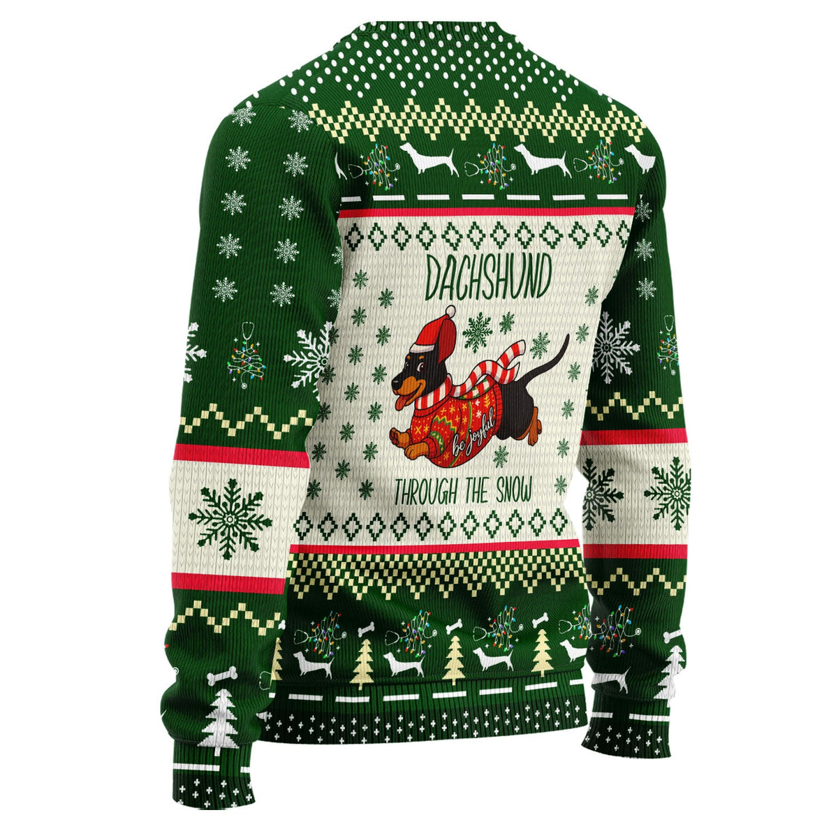 Wiener Dog Through The Snow Ugly Christmas Sweater