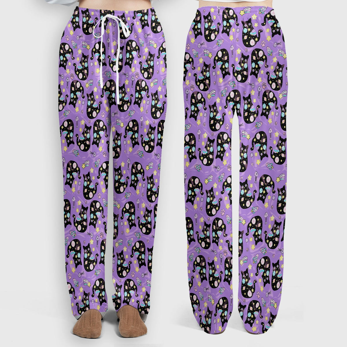 Black Cat Galaxy Space Nurse Scrub Top