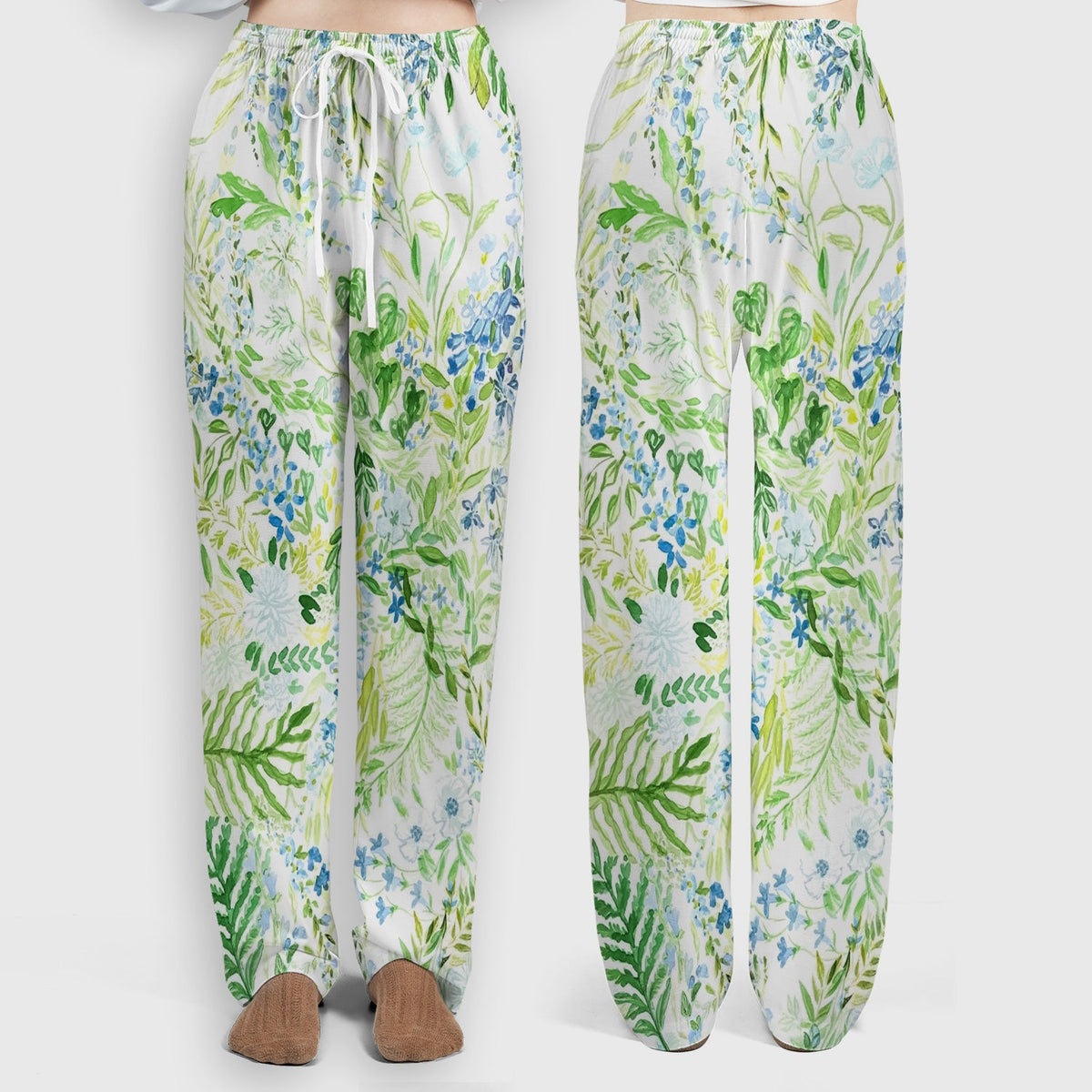 Green Botanical Floral Nurse Scrub Set
