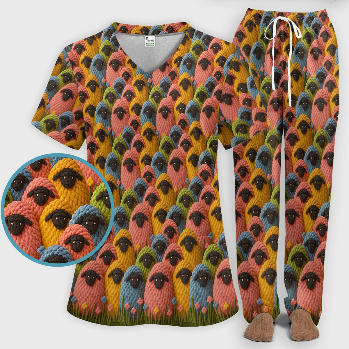 Black Sheep Nurse Scrub Set - Christmas Gift