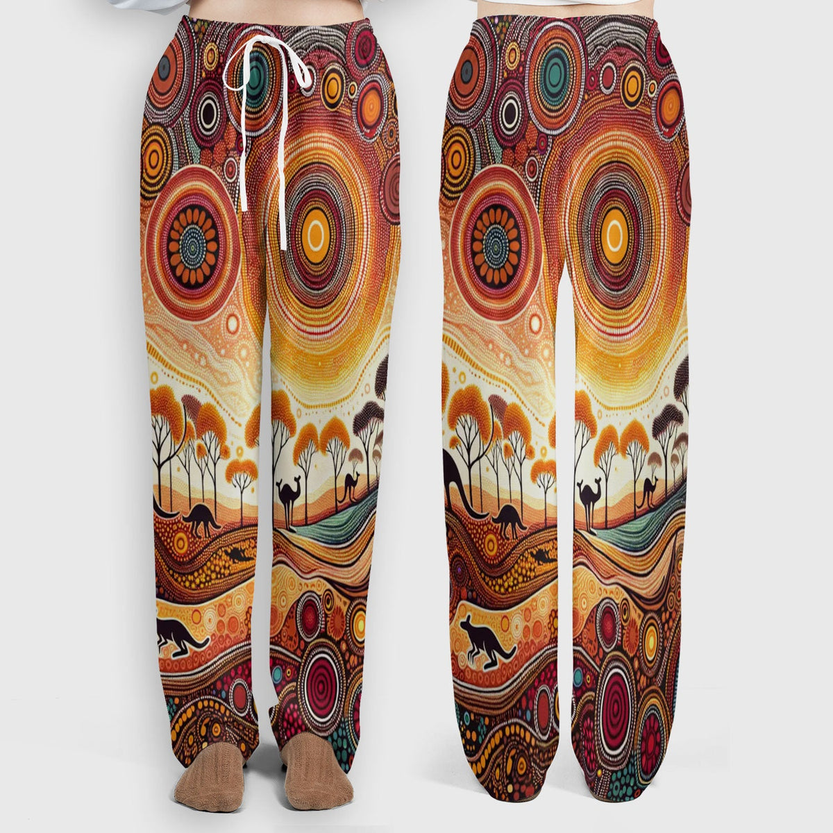Aboriginal Kangaroo Art Nurse Scrub Set