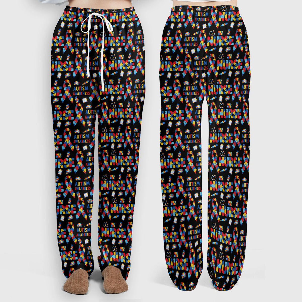 Autism Awareness Puzzle Ribbon Nurse Scrub Set