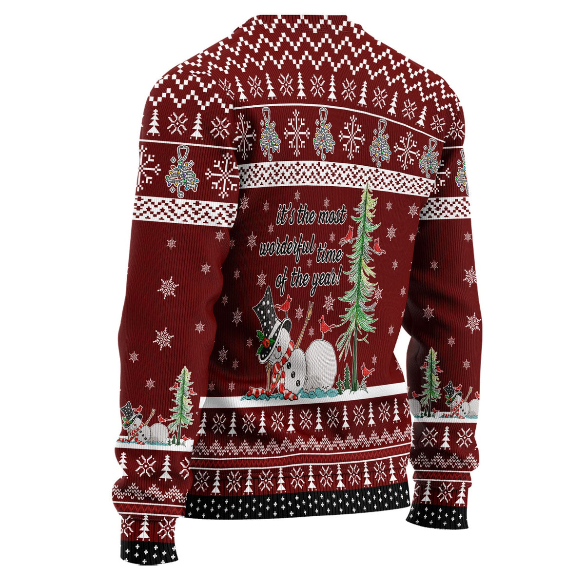 Wonderful Time Snowman Ugly Christmas Sweater