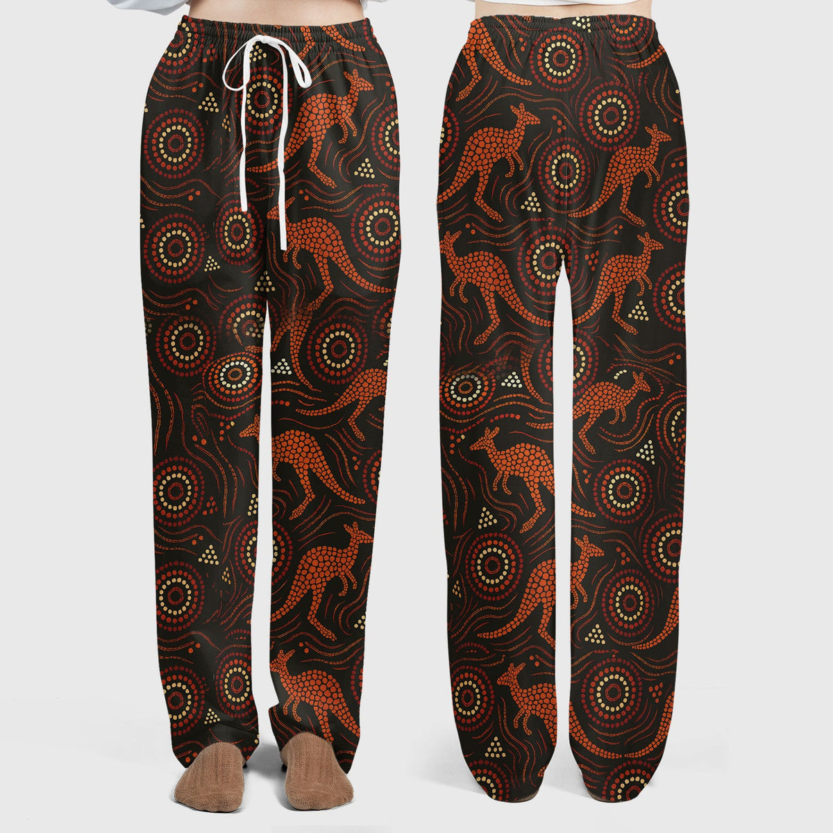 Australian Indigenous Medical Pattern Shirt, Aboriginal Dot Art Kangaroo Nurse Scrub Set,  Breathable Fabrics Nursing Uniform