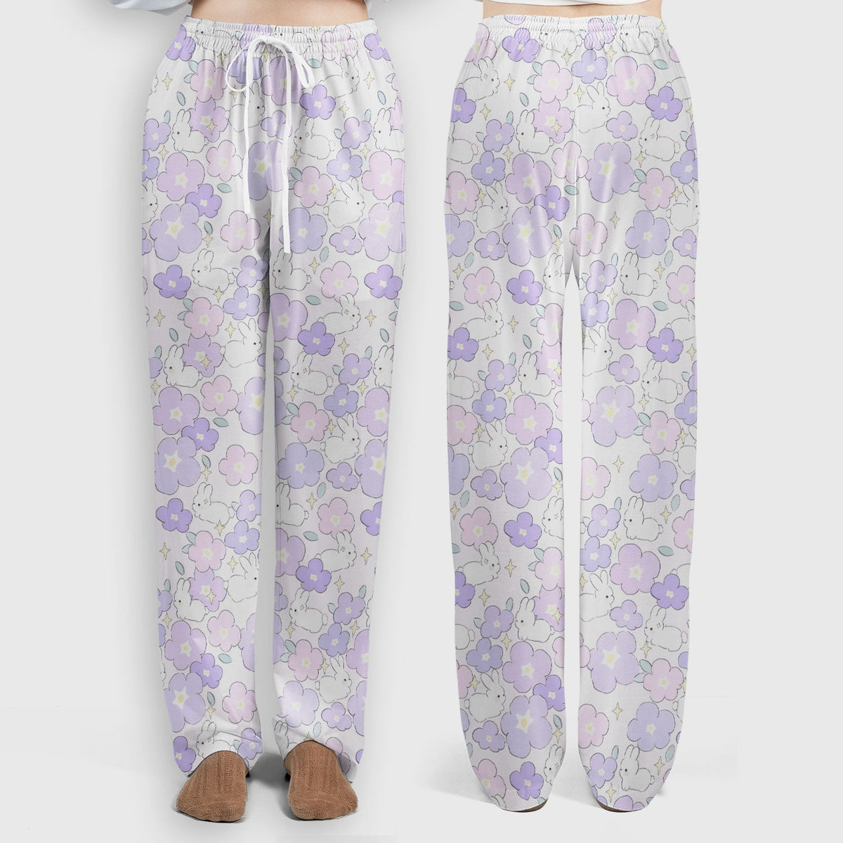 Bunny Floral Pastel Nurse Scrub Set