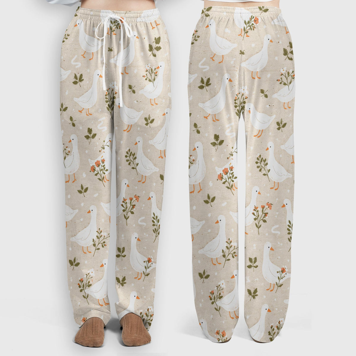 White Goose Floral Meadow Nurse Scrub Set