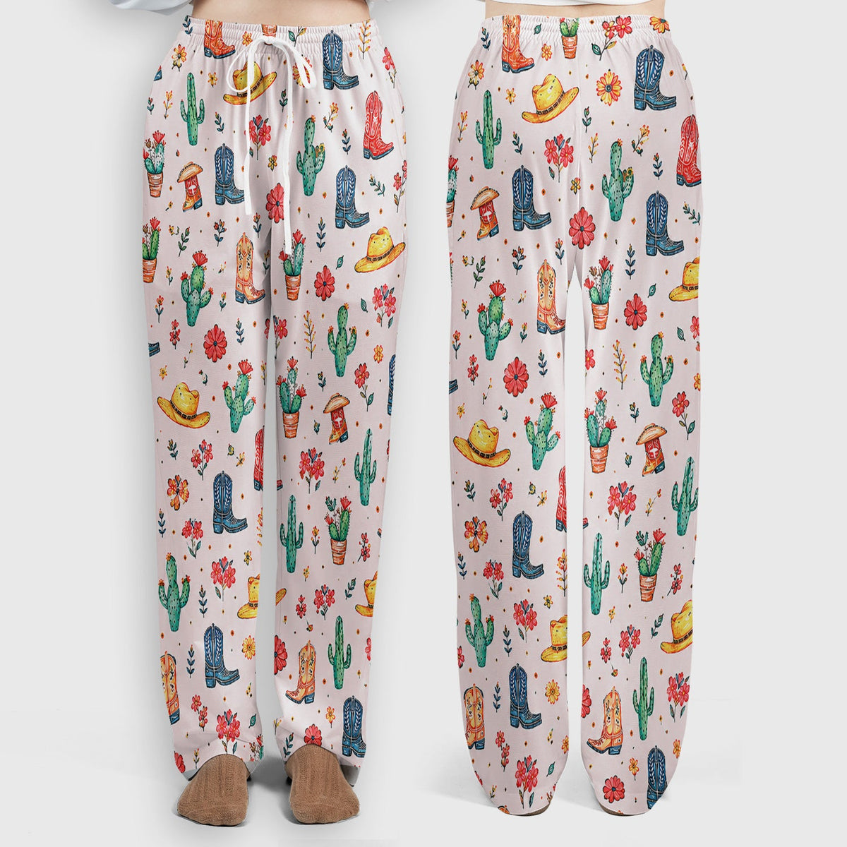 Whimsical Western Cactus Boots Nurse Scrub Set