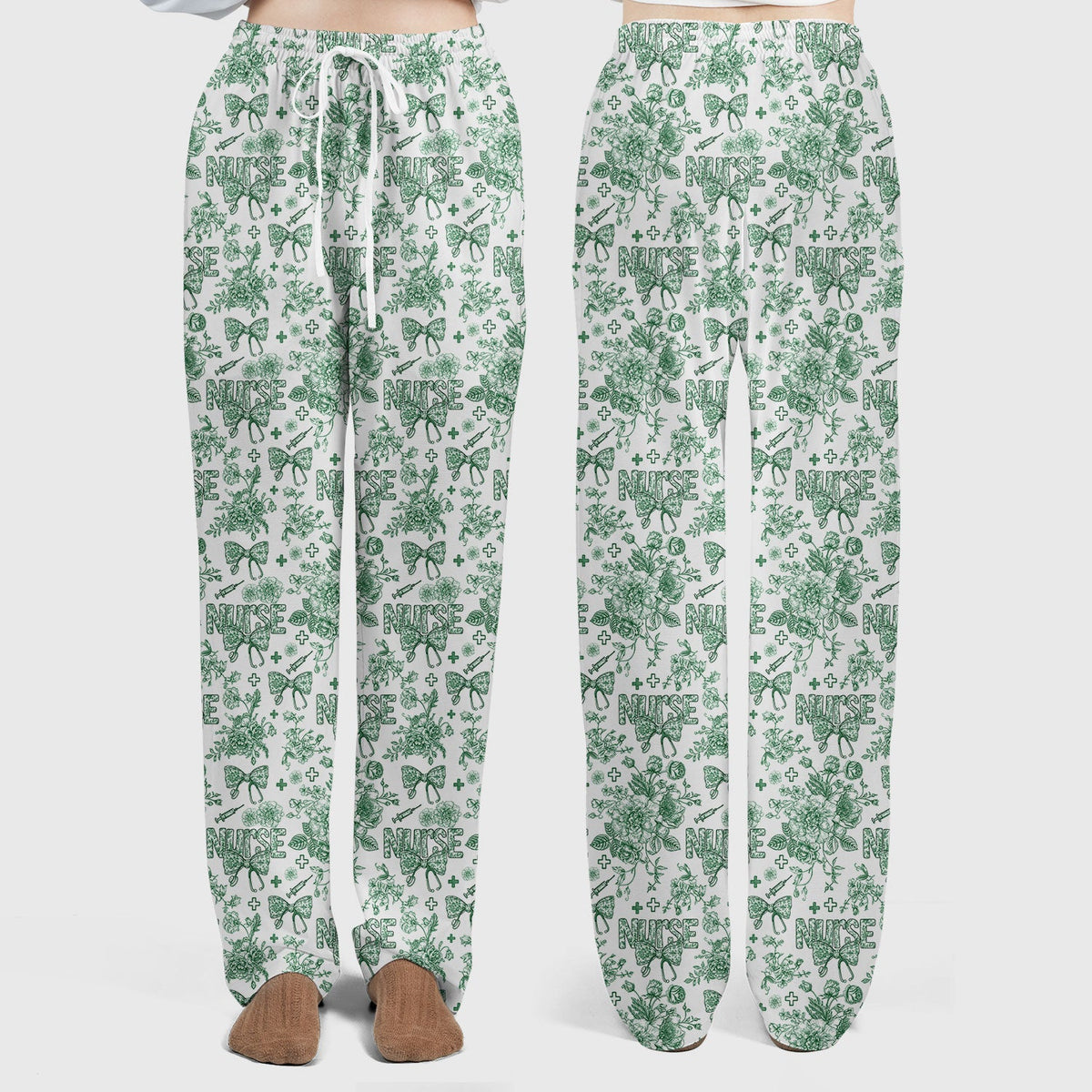 Toile De Jouy Floral Nurse Scrub Set