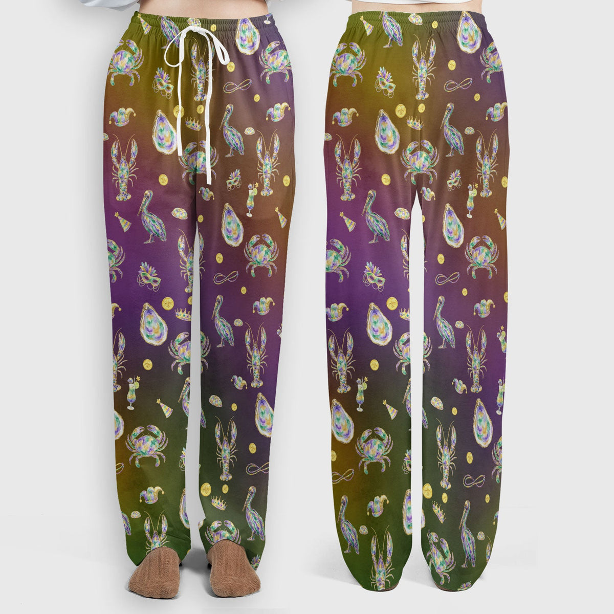 Mardi Gras Seafood Nurse Scrub Set