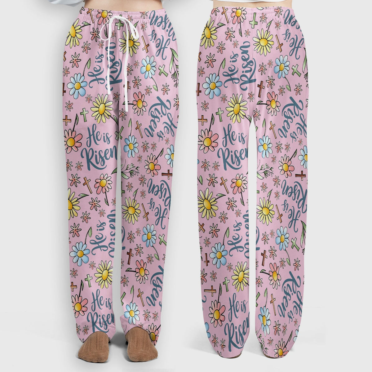Risen Cross Flower Nurse Scrub Set - Easter Gift