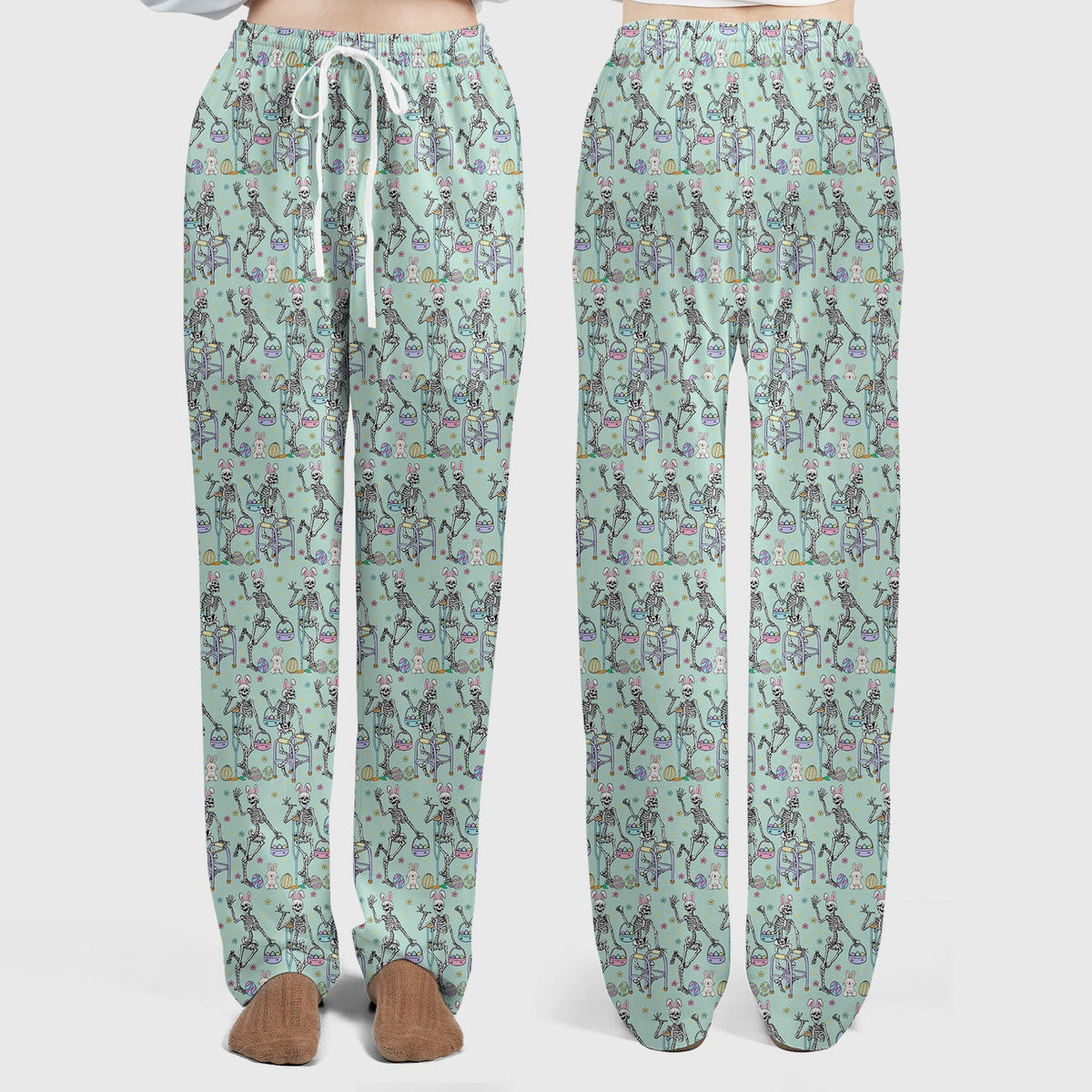 Fun Skeleton Bunny Nurse Scrub Set - Easter Gift