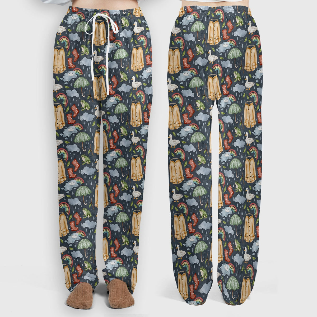 Rainy Day Ducks & Frog Nurse Scrub Set