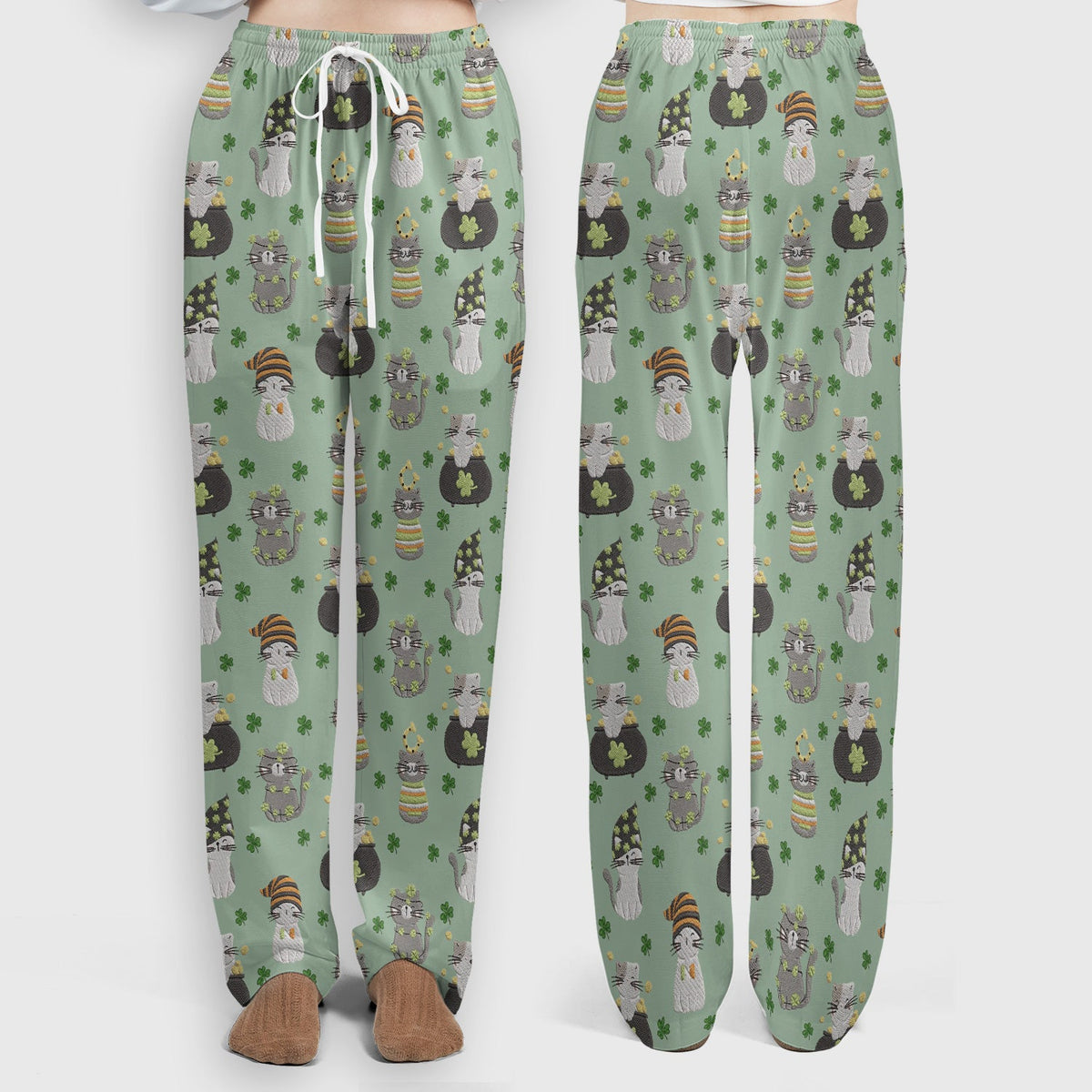 St Patrick Lucky Cat Shamrock Nurse Scrub Set