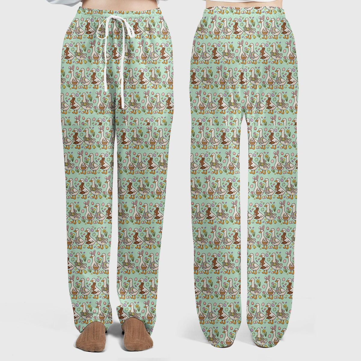 Duck Bunny Egg Floral Nurse Scrub Set - Easter Gift