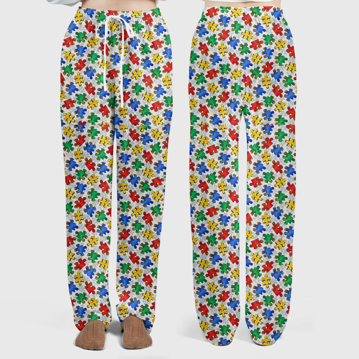 Colorful Autism Puzzle Piece Nurse Scrub Set
