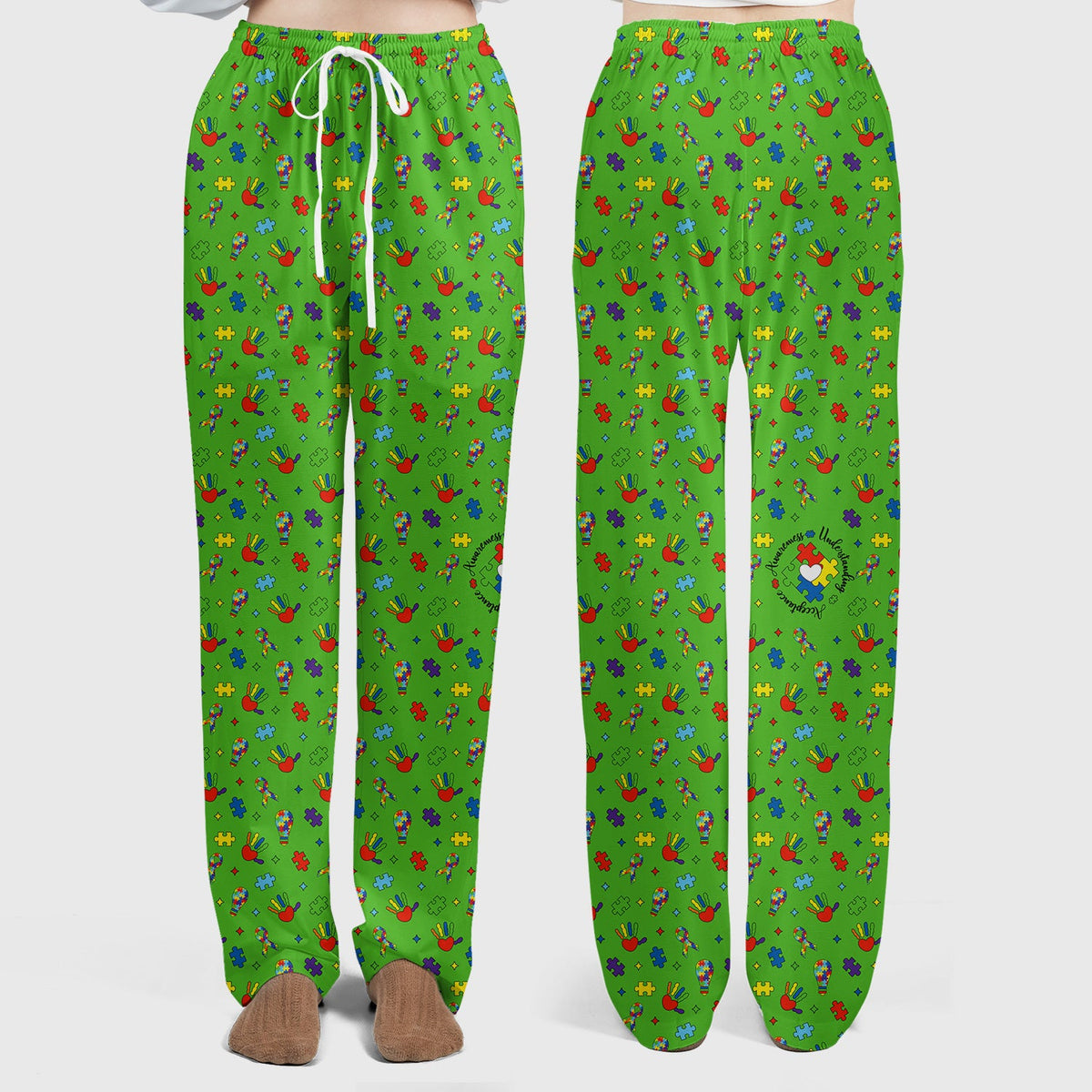 Autism Awareness Colorful Puzzle Nurse Scrub Set