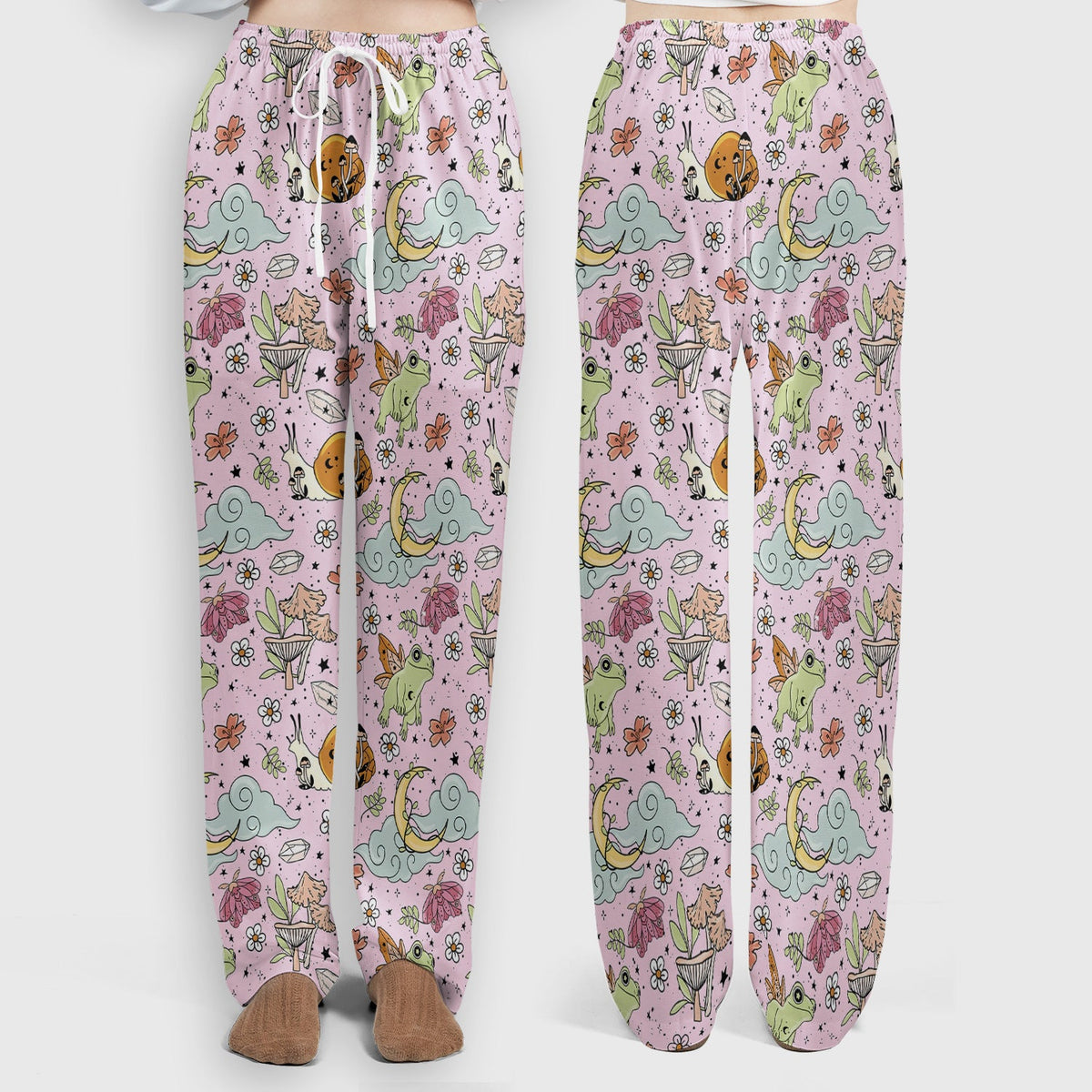 Whimsical Frog Moon Mushroom Nurse Scrub Set