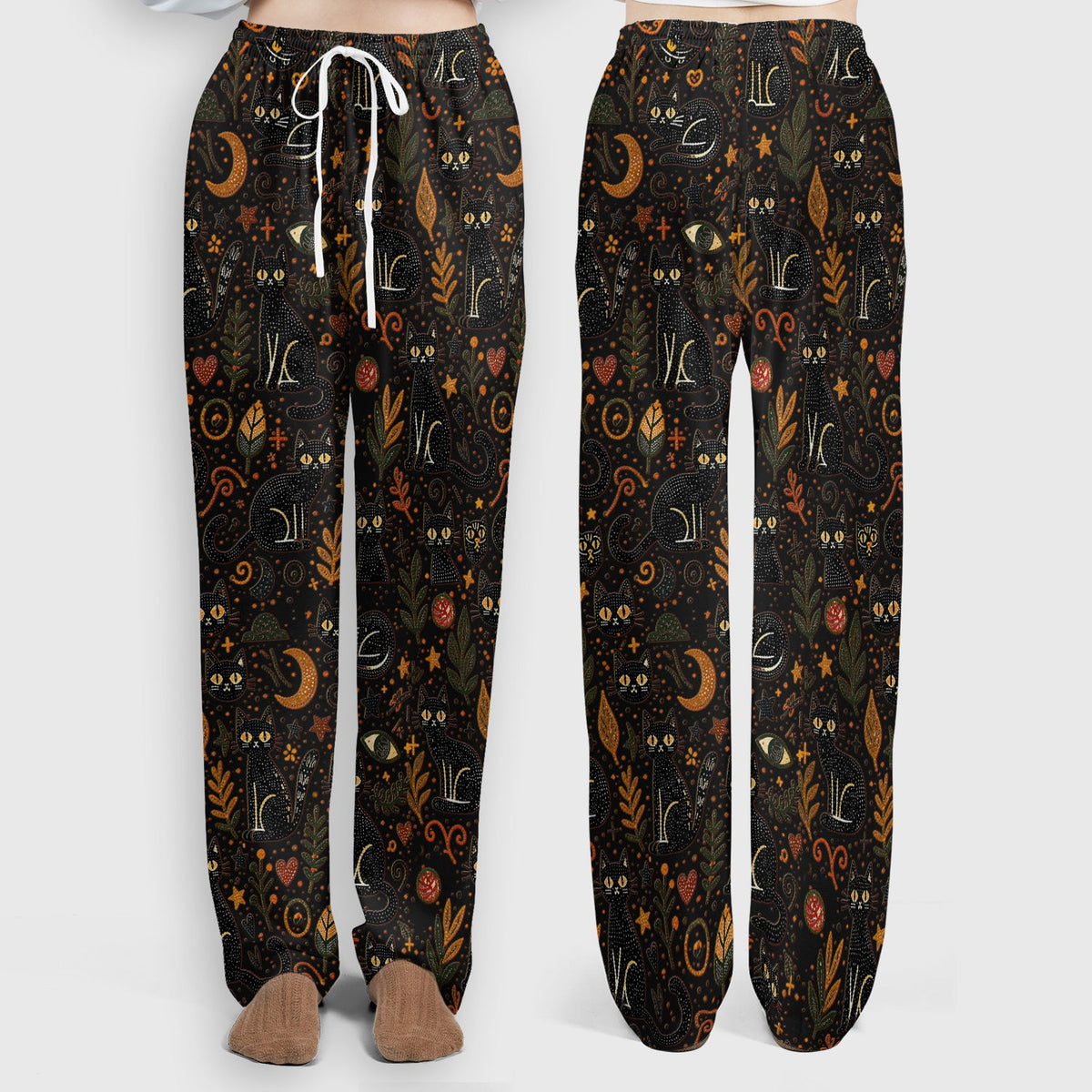 Mystic Black Cat Celestial Nurse Scrub Set