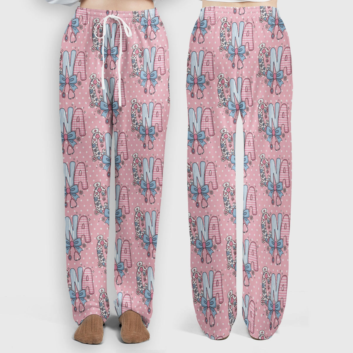 Floral Bow Nurse Scrub Set