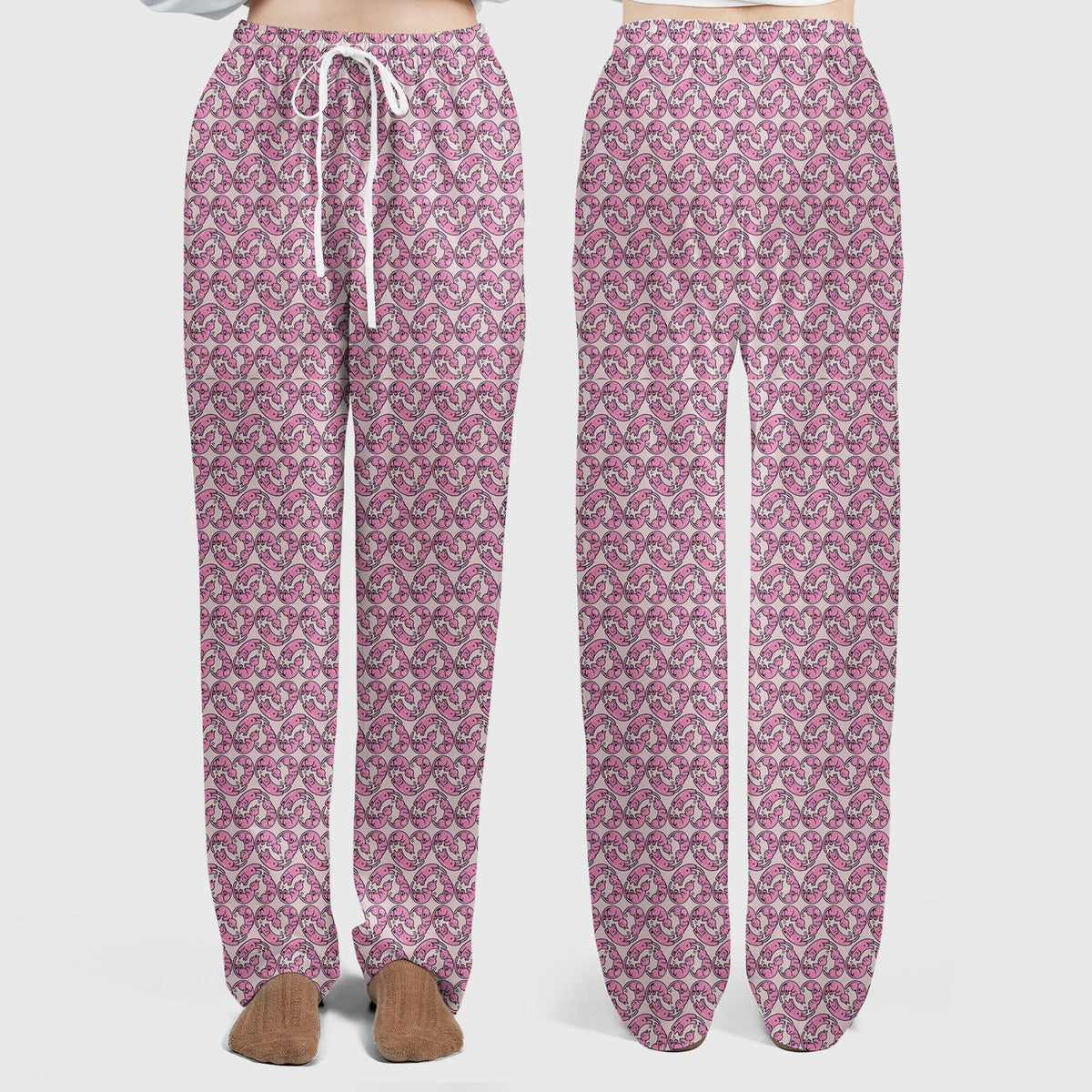 Pink Cat Cartoon Nurse Scrub Set