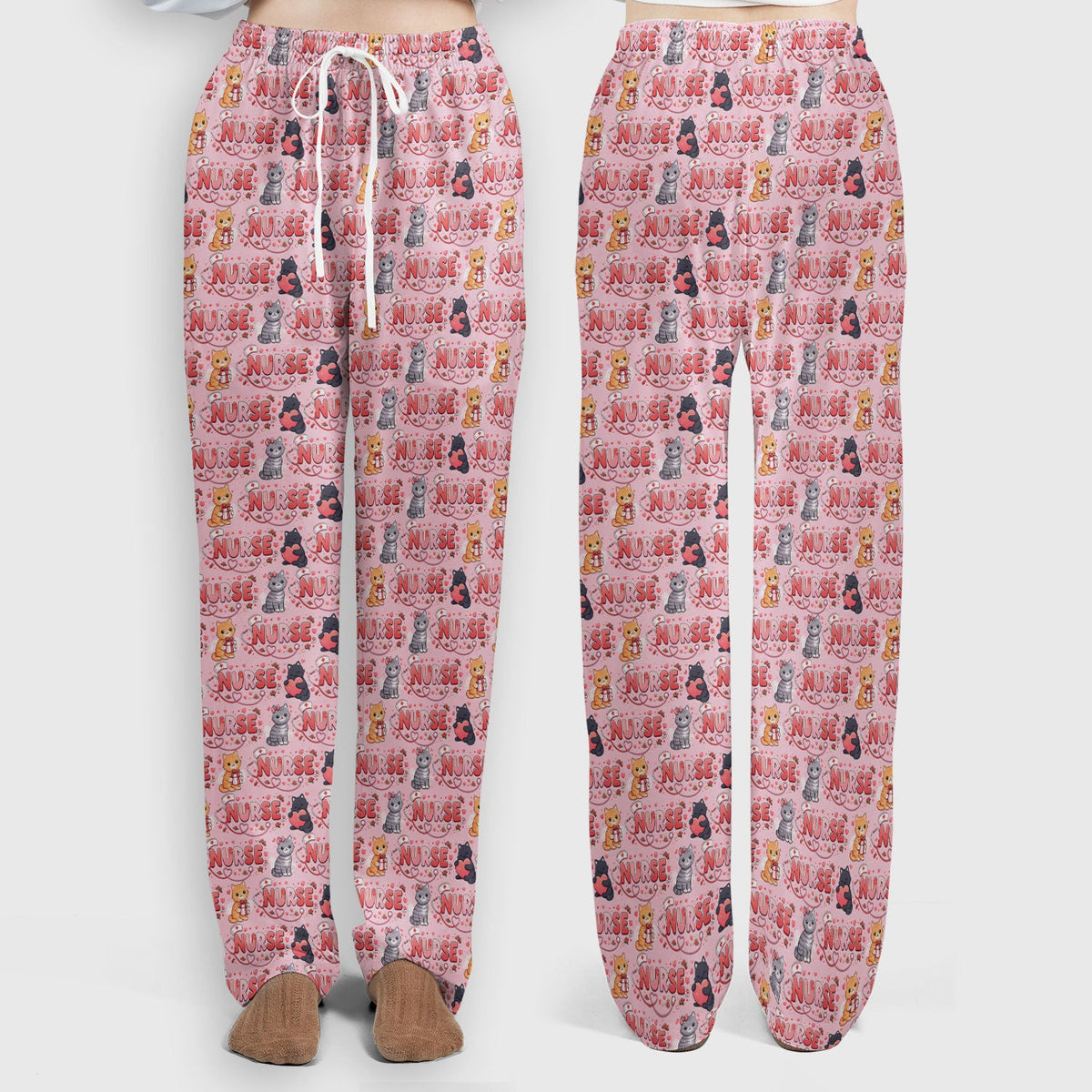 Cat Heart Nurse Scrub Set - Valentines Day Gift