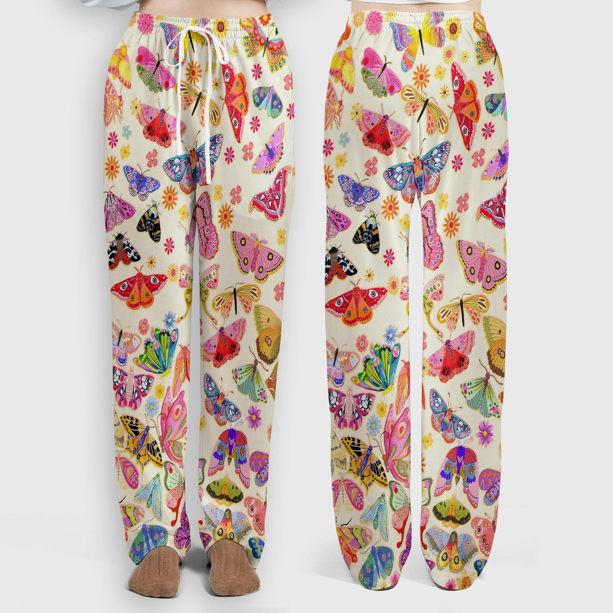 Colorful Butterfly Floral Nurse Scrub Set