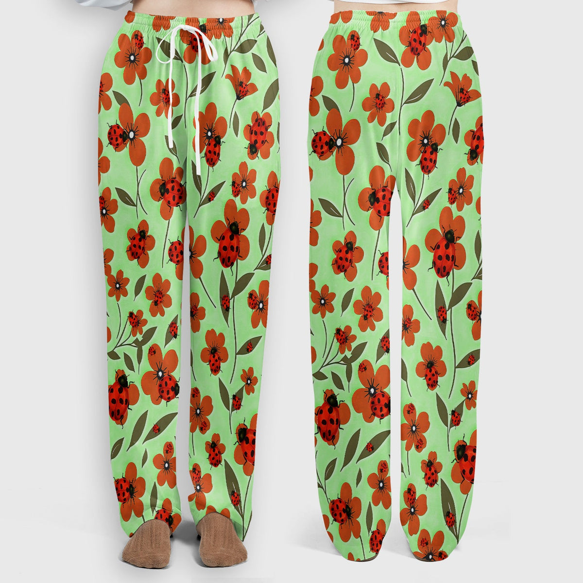 Ladybug Orange Floral Garden Nurse Scrub Set
