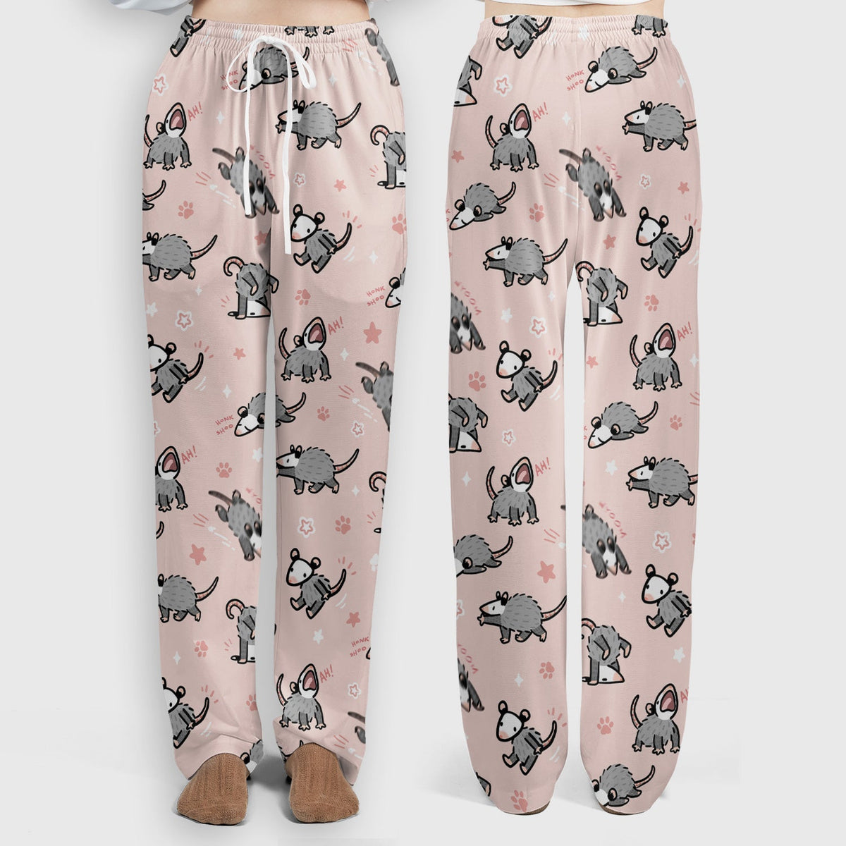 Cartoon Opossum Nurse Scrub Set