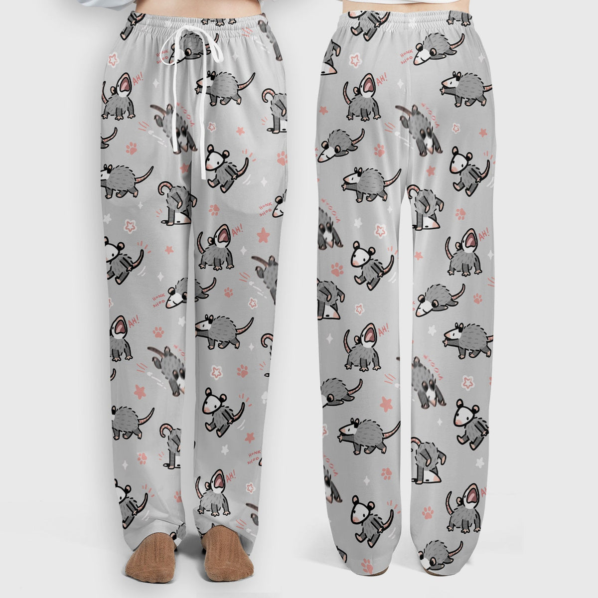 Cartoon Opossum Nurse Scrub Set