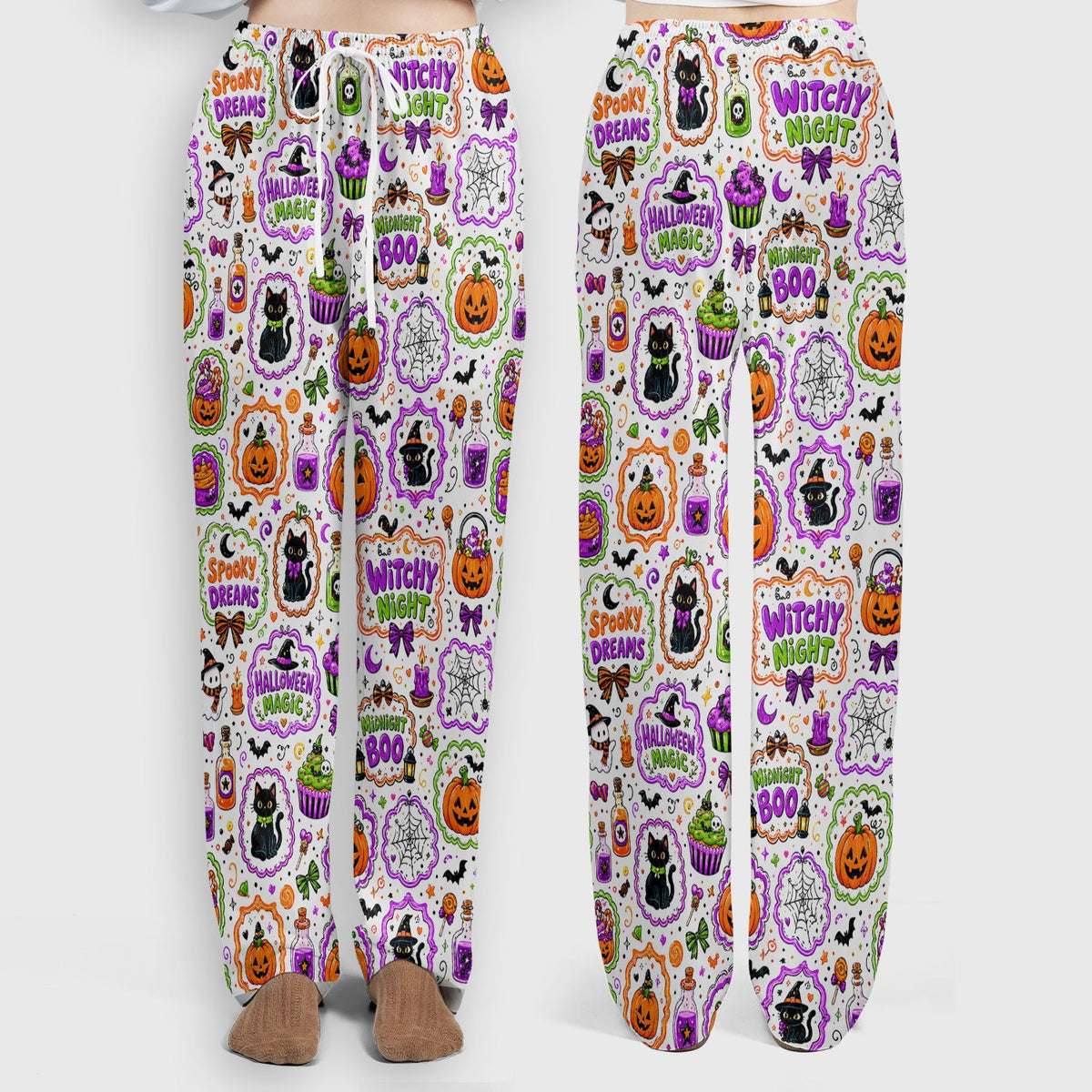 Halloween Black Cats Pumpkins Nurse Scrub Set