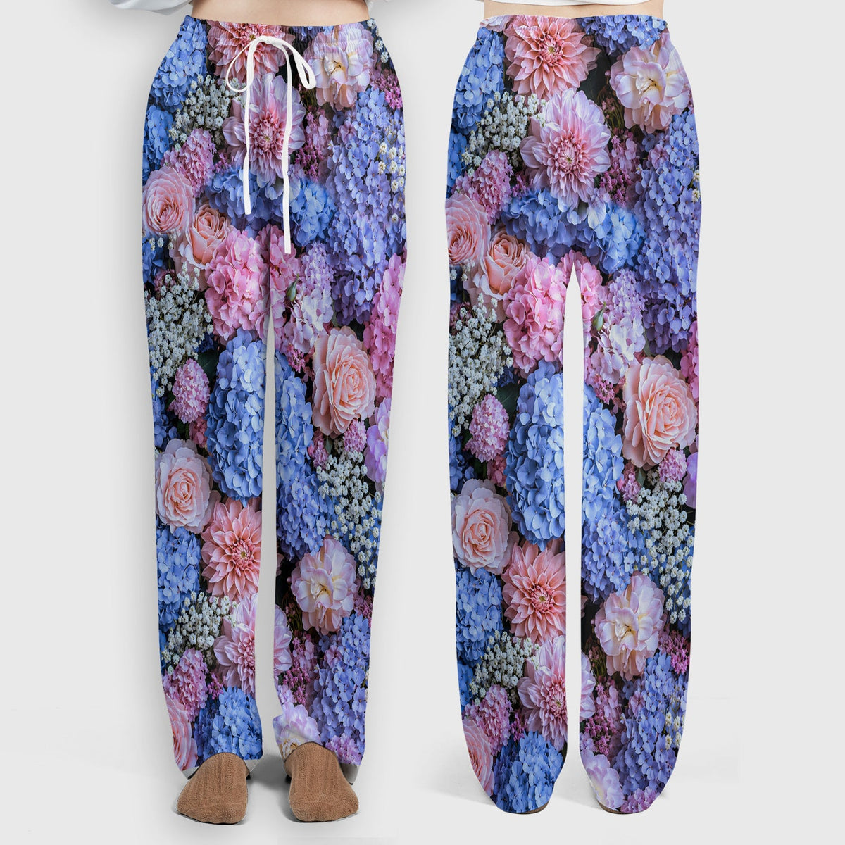 Pastel Hydrangea Rose Blossom Nurse Scrub Set