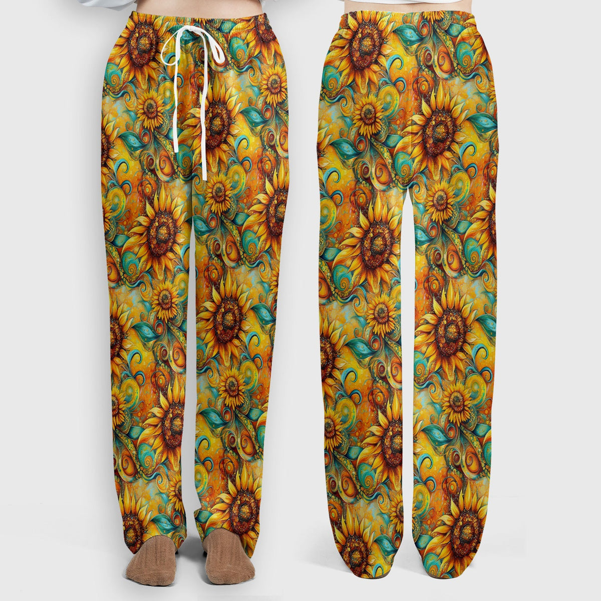 Sunflower Swirl Floral Nurse Scrub Set