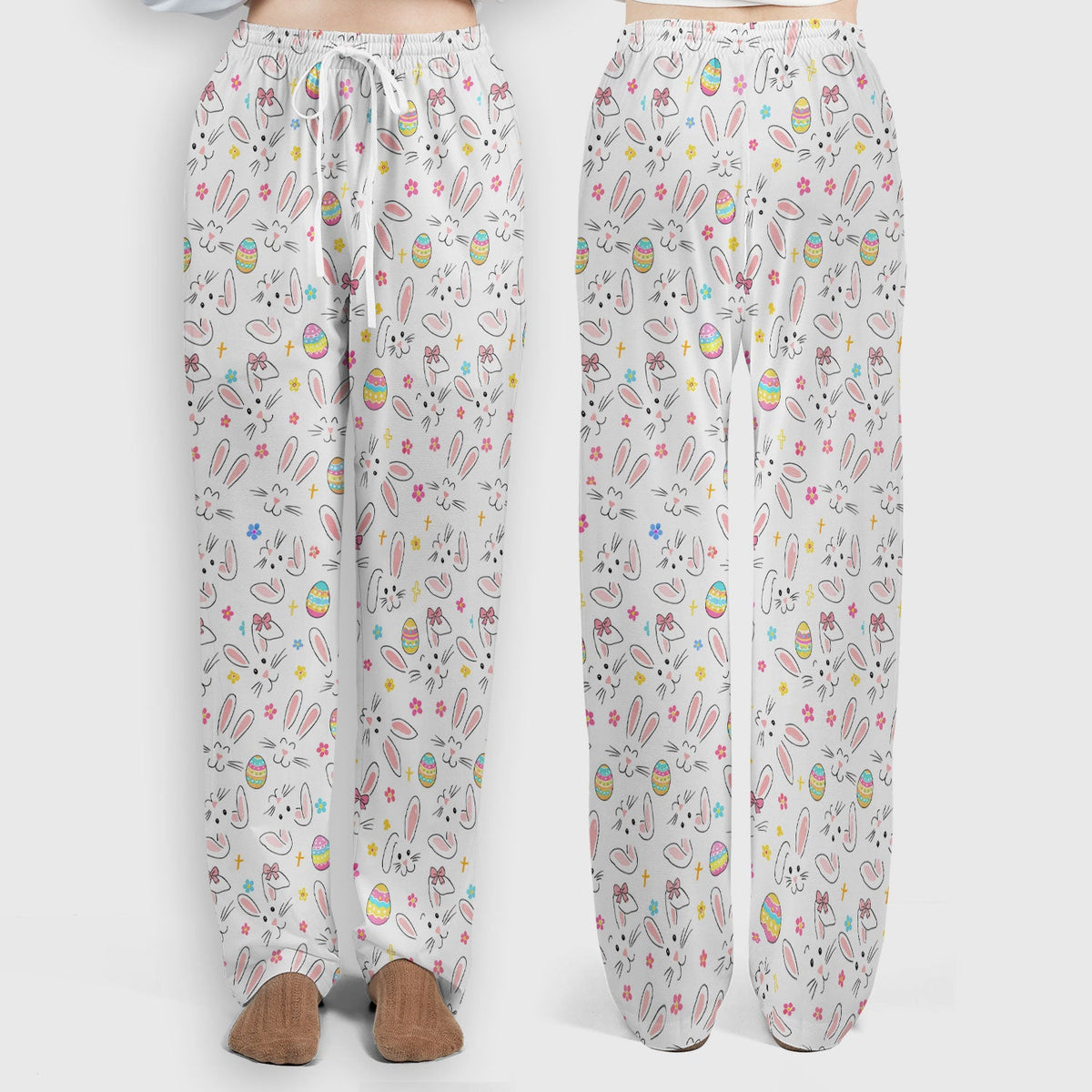 Bunny Faces Pastel Egg Nurse Scrub Set - Easter Gift