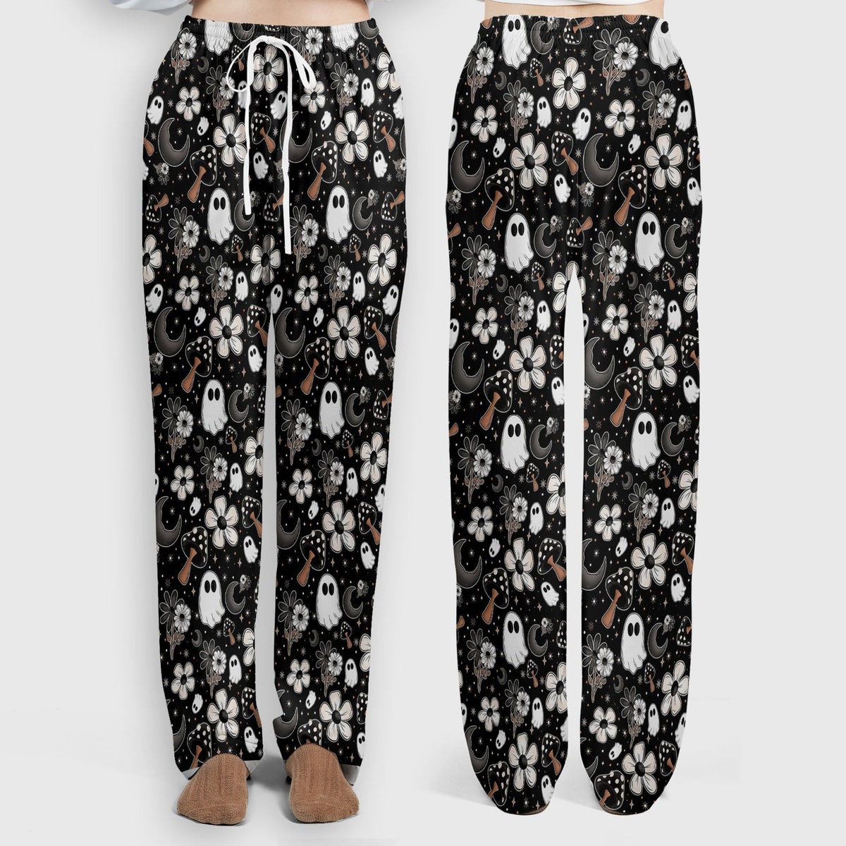 Floral Mushroom Ghost Nurse Scrub Set