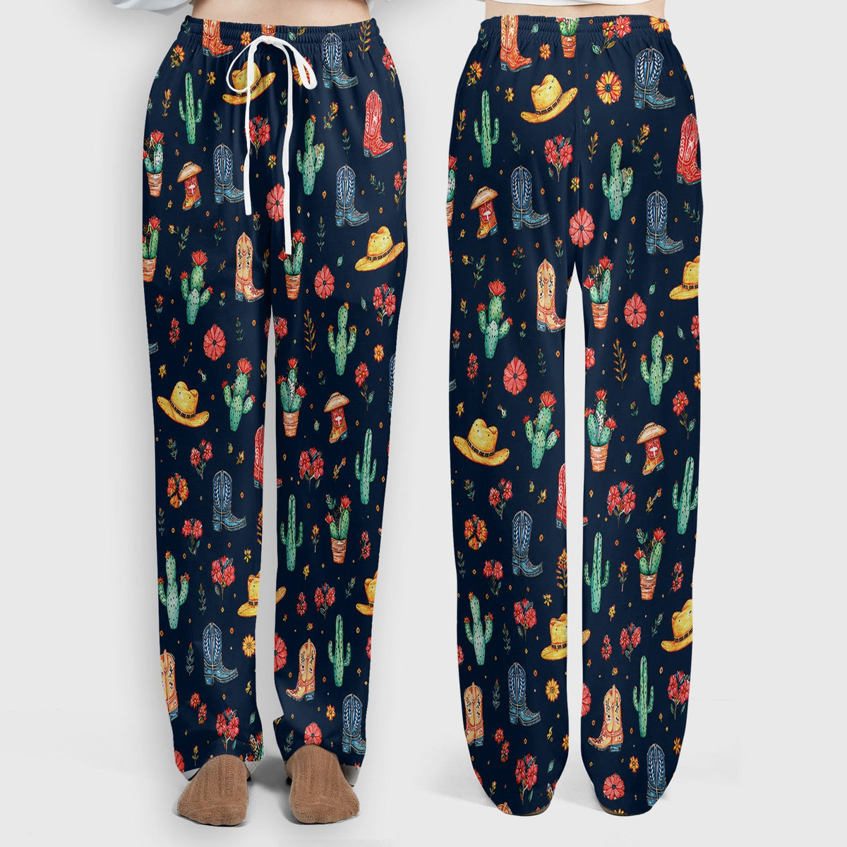 Whimsical Western Cactus Boots Nurse Scrub Set
