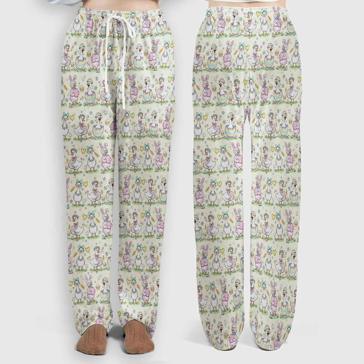 Spring Easter Goose Bunny Nurse Scrub Set